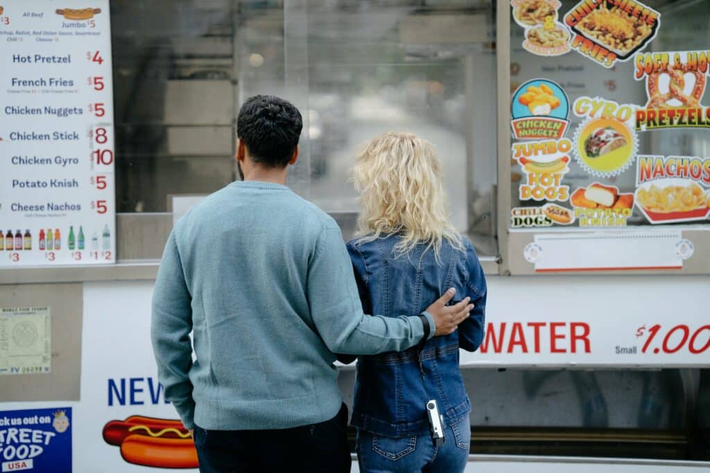a couple ordering at a food truck in Orlando