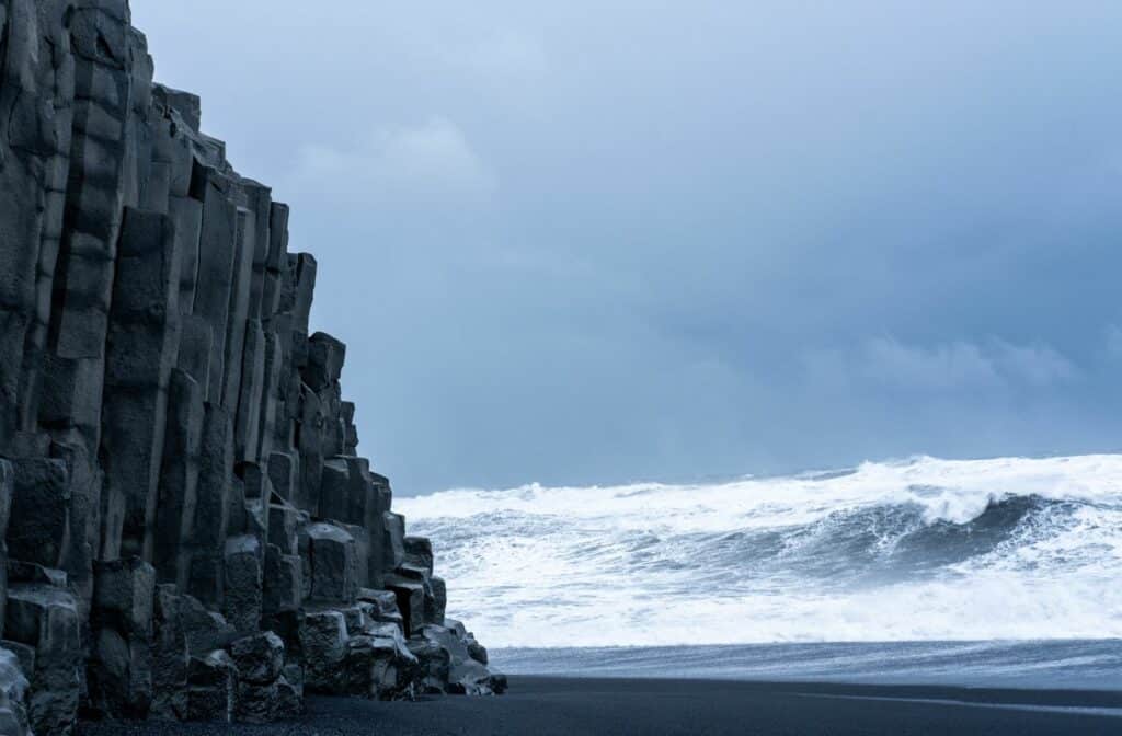 Basalt columns and black sand beaches, the most prominent features of Iceland's nature landscape