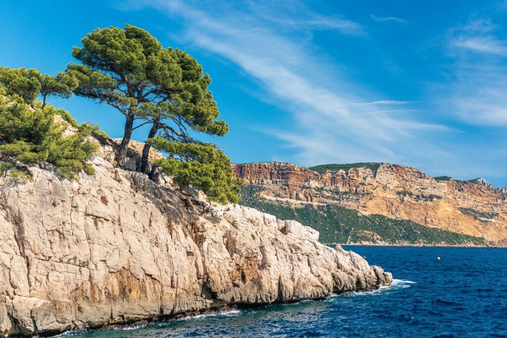 A portion of the French Riviera creek in Marseille, France
