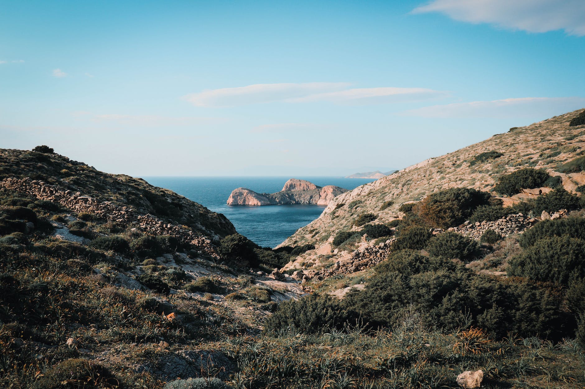 mountain near ocean