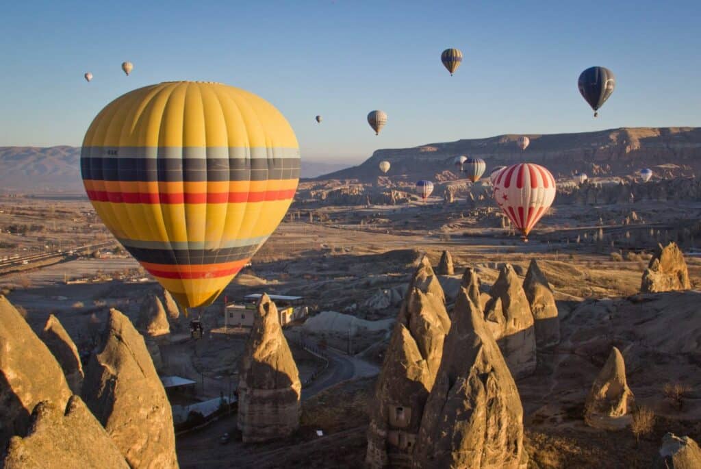 Though not necessarily within the city, visiting Cappadocia during the hot air balloon festival is one of many things to do in Istanbul for a day