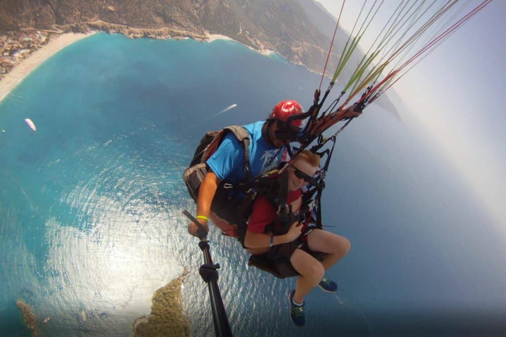 Paragliding is a popular activity in Mugla, Turkey