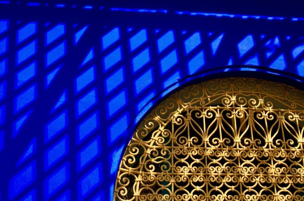 Perhaps the most striking feature of Jardin Majorelle is its cobalt blue buildings, which are a stark contrast to most structures in Marrakech and landmarks in Morocco.