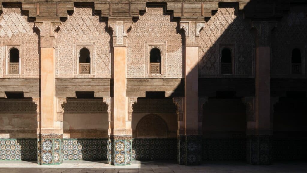 You can lose yourself just taking in all the details of the Ben Youssef Madrasa - and this is only just in its courtyard
