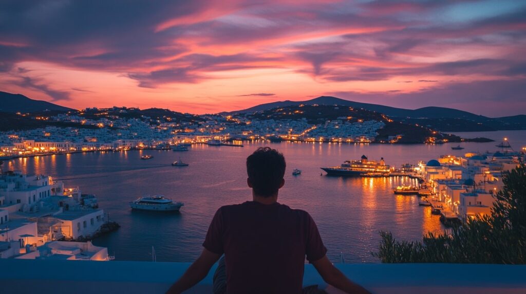 View from Tourlos Greece Rentals overlooking Mykonos port